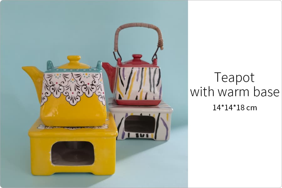 Square teapot with warmer